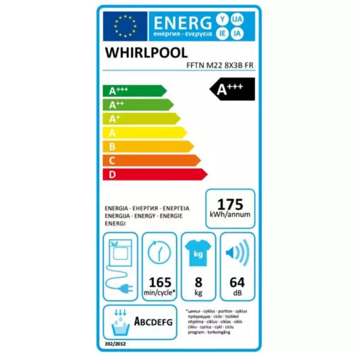 Sèche linge pompe à chaleur WHIRLPOOL FFTNM228X3BFR