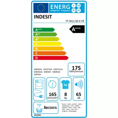 Sèche linge pompe à chaleur INDESIT YTM1183XFR