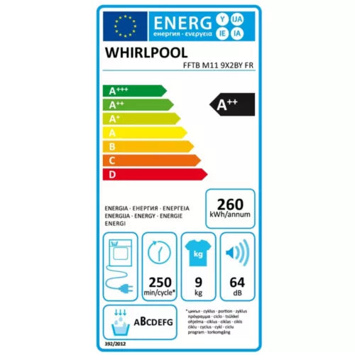 Sèche linge pompe à chaleur WHIRLPOOL FFTBM119X2BYFR