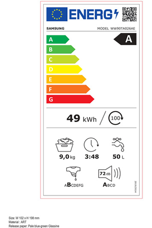 Lave-linge hublot SAMSUNG WW90TA026AE