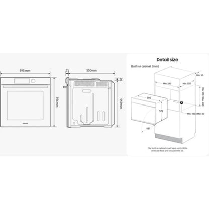 Four encastrable fonction vapeur SAMSUNG NV7B6695ACE Bespoke Série 6