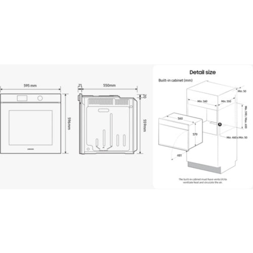 Four encastrable fonction vapeur SAMSUNG NV7B7997AAK Bespoke AI Série 7