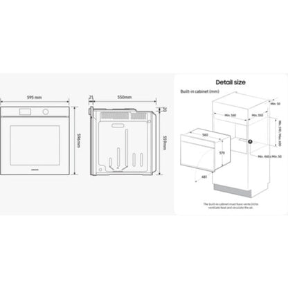 Four encastrable fonction vapeur SAMSUNG NV7B7997AAK Bespoke AI Série 7