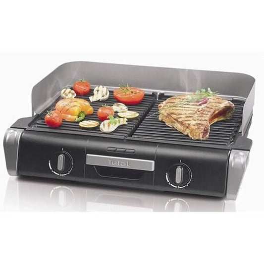 Barbecue Électrique Pour 8 A 10 Personnes 2400w Noir Argent