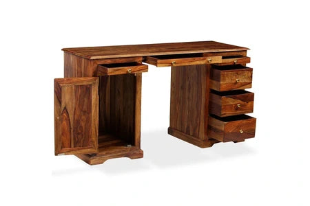 Bureau sur pied bois de sesham massif 140 x 50 x 76 cm meubles de bureau