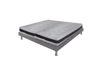 Literie Ensemble relaxation s62 + matelas latex eolys - 5 zones - 2x80x200 - gris