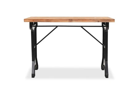 Table de salle à manger - sapin massif - dessus de table en bois - 122 x 65 x 82 cm - marron et noir