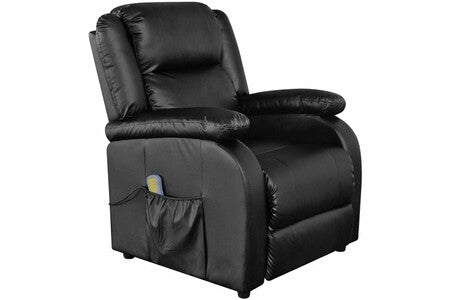 Fauteuil de massage noir similicuir 77x90x106.5cm