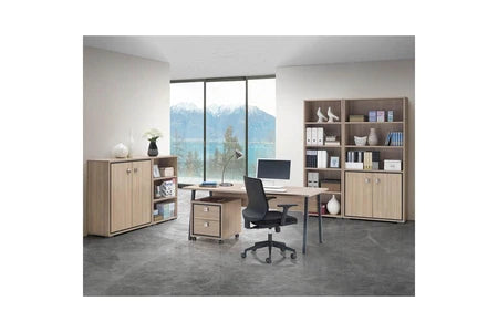 Lydia - bureau 200cm + caisson h50cm + 4 meubles de rangements