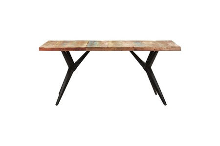 GENERIQUE Table de salle à manger 180x90x76cm bois de récupération solide et acier