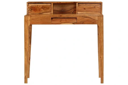 bureau avec tiroirs - bois massif - 88 x 50 x 90 cm - avec 3 tiroirs et 1 compartiment