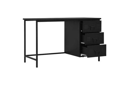 Bureau industriel avec tiroirs noir 120 x 55 x 75 cm meubles de bureau acier