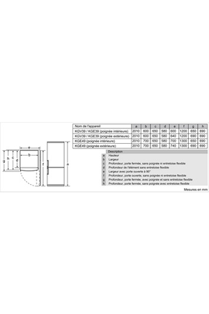 Refrigerateur congelateur en bas SIEMENS KG39E8XBA