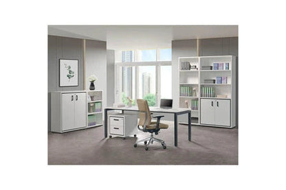 Modia - bureau 150cm + caisson h50cm + 4 meubles de rangements