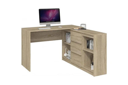 bureau d'angle avec commode bureau/chambre - dimensions bureau : 76x120x50 + commode : 75x120x30 - meuble gain de place -