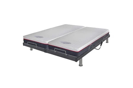 Literie Ensemble relaxation s50 + matelas mémoire de forme sand - 3 zones - 2x80x200 - gris