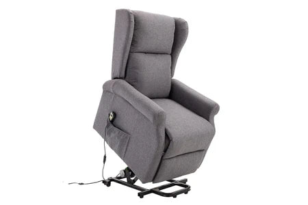 Fauteuil de relaxation électrique fauteuil releveur inclinable avec repose-pied ajustable lin gris chiné