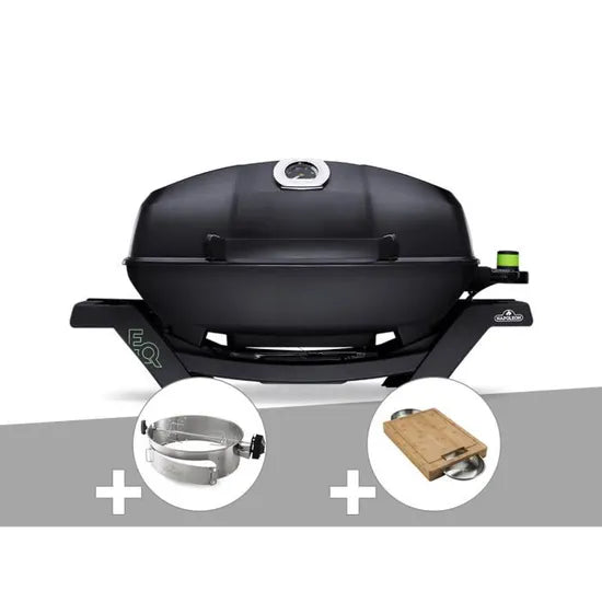 Barbecue Electrique Napoléon Travel Q Pro285e + Rôtissoire + Planche A Découper 74 X 47 X 38 Cm Noir