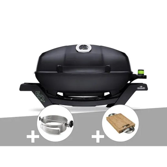 Barbecue Electrique Napoléon Travel Q Pro285e + Rôtissoire + Planche A Découper 74 X 47 X 38 Cm Noir