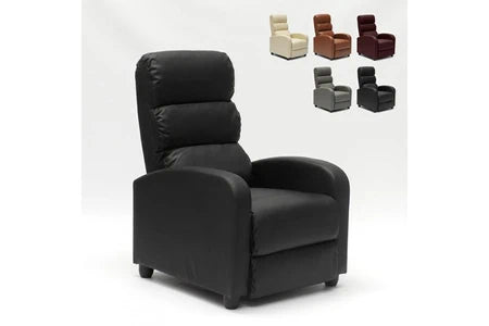 Fauteuil relax inclinable avec repose-pieds en similicuir alice