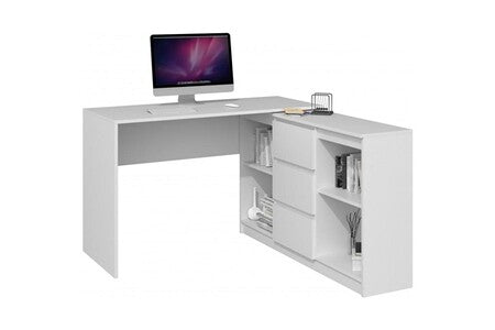 bureau d'angle avec commode bureau/chambre - dimensions bureau : 76x120x50 + commode : 75x120x30 - meuble gain de place -