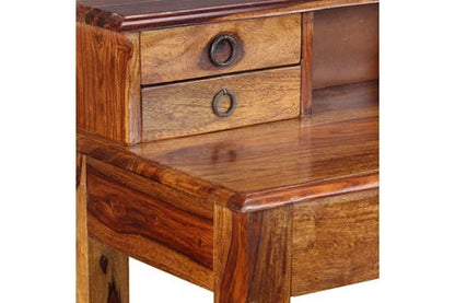 Bureau avec 5 tiroirs meubles de bureau bois avec finition en couleur du miel 90 x 40 x 90 cm