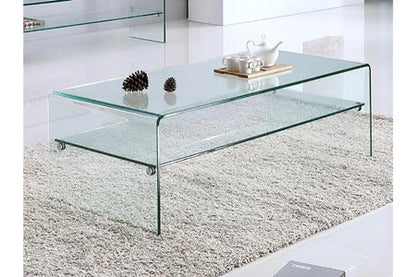 Ensemble table basse + meuble tv - verre trempé - séjour design stileos