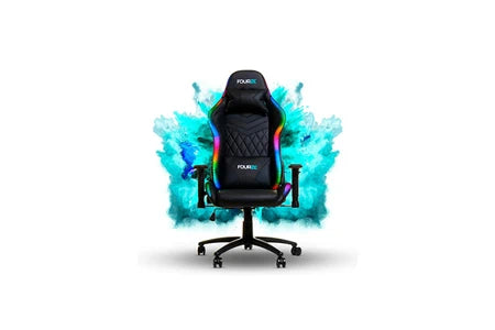 Fauteuil gamer gear4u à led rgb - chaise gaming avec revêtement cuir - dossier réglable 90-180°