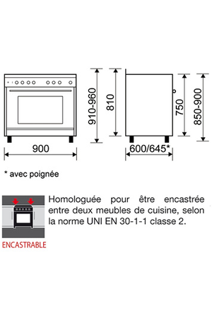 Piano de cuisson AIRLUX CC902GTBK3 - 90CM GAZ NOIR