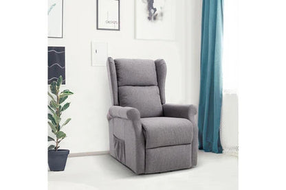 Fauteuil de relaxation électrique fauteuil releveur inclinable avec repose-pied ajustable lin gris chiné