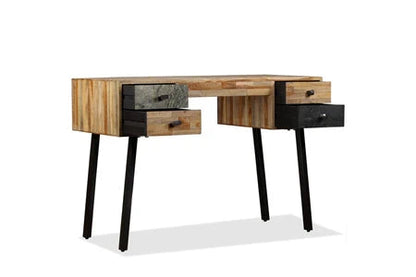 bureau - avec 4 tiroirs - teck de récupération massif - 110 x 50 x 76 cm