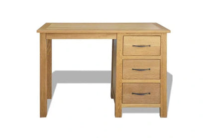 Bureau table meuble travail informatique avec 3 tiroirs 106 cm bois de chêne massif 0502127/2