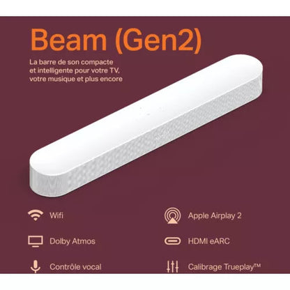 Barre de son SONOS Beam 2 Blanc