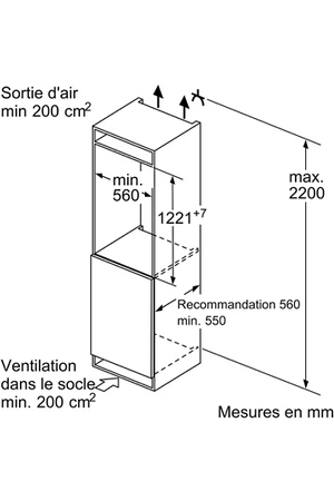 Congélateur armoire SIEMENS GI41NACE0 - ENCASTRABLE 122CM