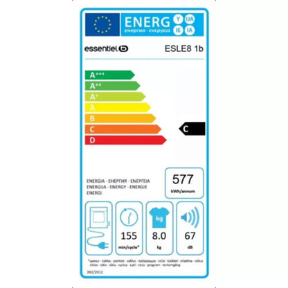 Sèche linge à évacuation ESSENTIELB ESLE8 1b