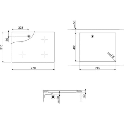 Table vitrocéramique SMEG SE384EMTB