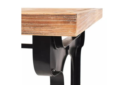 Table de salle à manger - sapin massif - dessus de table en bois - 122 x 65 x 82 cm - marron et noir