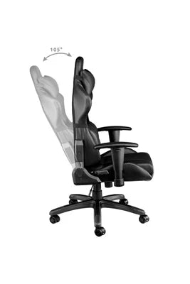 Chaise gamer avec coussin de tête et lombaires noir