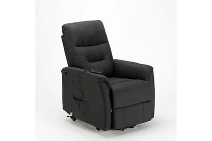 Fauteuil électrique inclinable en tissu avec roues et releveur marie