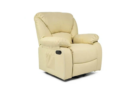 Fauteuil de relaxation massant et chauffant - beige crème