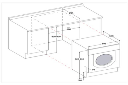 Lave-linge séchant WHIRLPOOL ENCASTRABLE - BIWDWG751482EUN