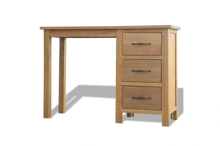 Bureau table meuble travail informatique avec 3 tiroirs 106 cm bois de chêne massif 0502127/2