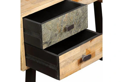 bureau - avec 4 tiroirs - teck de récupération massif - 110 x 50 x 76 cm