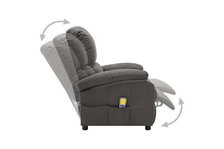 Fauteuil de massage électrique inclinable - gris foncé tissu 71 x 95 x 102 cm