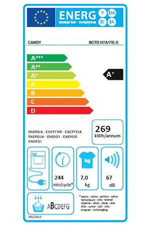 Sèche-linge CANDY ENCASTRABLE - BCTD H7A1TE-S