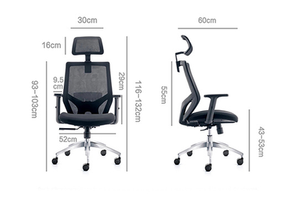 Chaise de travail ergonomique entièrement ajustable