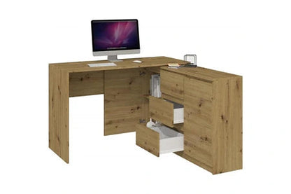 bureau d'angle avec commode bureau/chambre - dimensions bureau : 76x120x50 + commode : 75x120x30 - meuble gain de place -