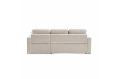 Canapé d'angle convertible en tissu bouclettes blanches - ida - 3 places