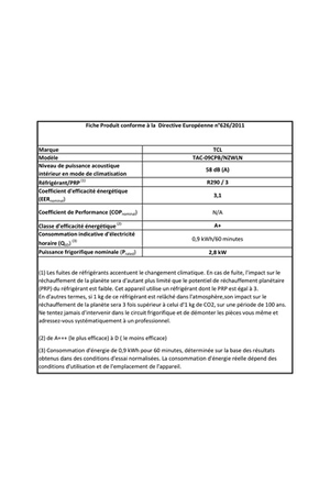 Climatiseur mobile TCL TAC-09CPB/NZWLN