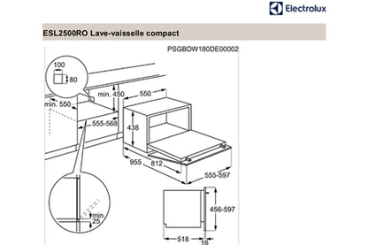 Lave-vaisselle ELECTROLUX ESL2500RO COMPACT - ENCASTRABLE 60CM